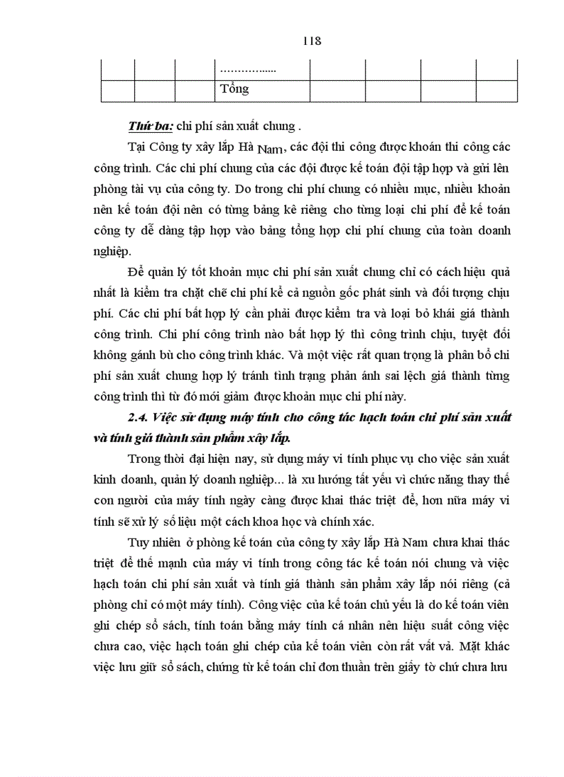 image for page Hoàn thiện công tác hạch toán chi phí sản xuất và tính giá thành sản phẩm tại Công ty xây lắp Hà Nam