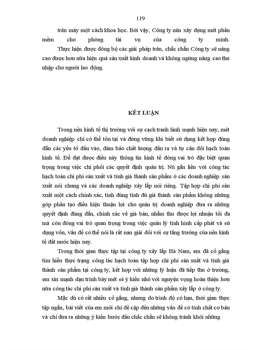 image for page Hoàn thiện công tác hạch toán chi phí sản xuất và tính giá thành sản phẩm tại Công ty xây lắp Hà Nam