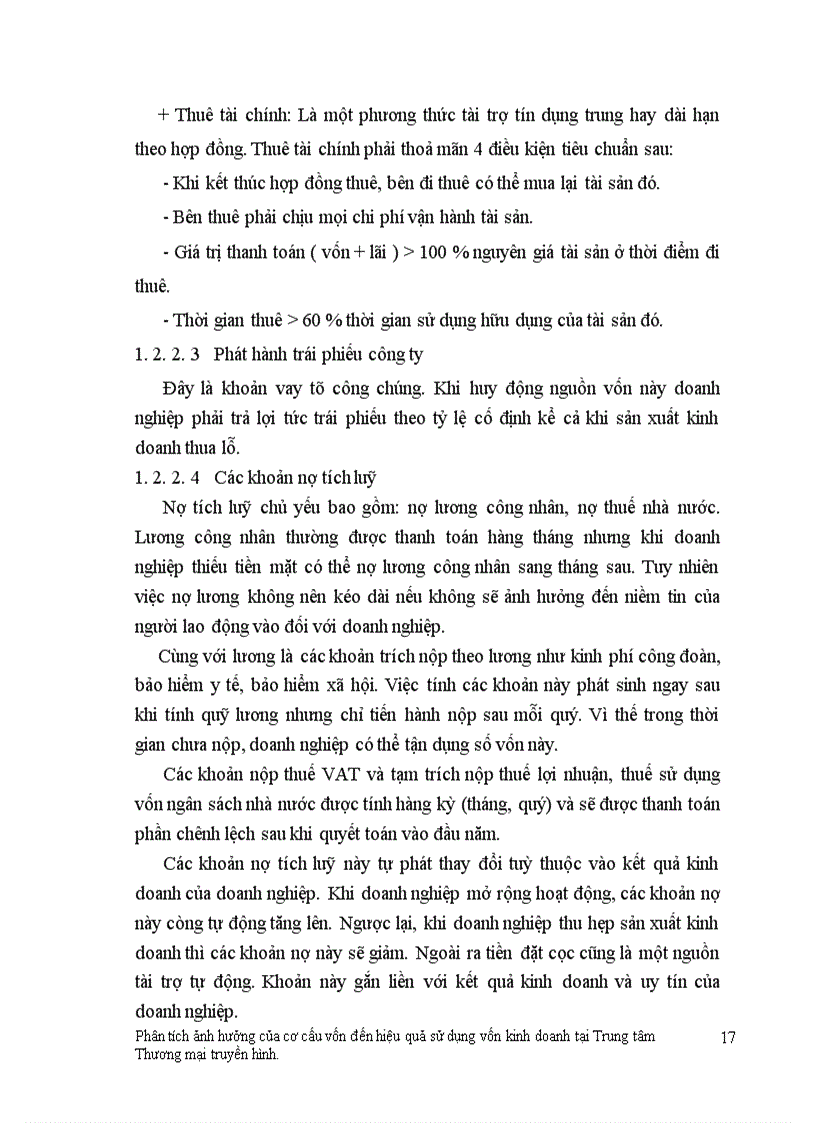 image for page Phân tích ảnh hưởng của cơ cấu vốn đến hiệu quả sử dụng vốn kinh doanh