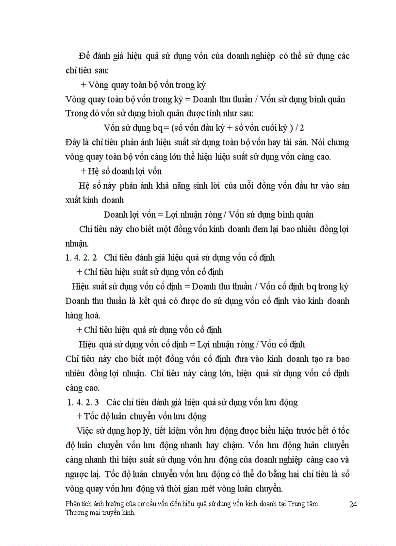 image for page Phân tích ảnh hưởng của cơ cấu vốn đến hiệu quả sử dụng vốn kinh doanh