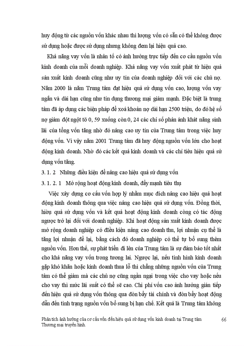 image for page Phân tích ảnh hưởng của cơ cấu vốn đến hiệu quả sử dụng vốn kinh doanh