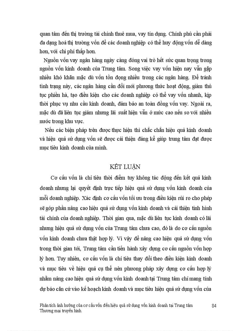 image for page Phân tích ảnh hưởng của cơ cấu vốn đến hiệu quả sử dụng vốn kinh doanh