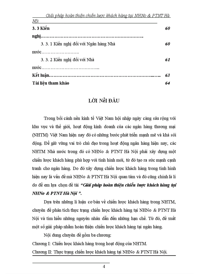 image for page Giải pháp hoàn thiện chiến lược khách hàng tại NHNo&PTNT Hà Nội