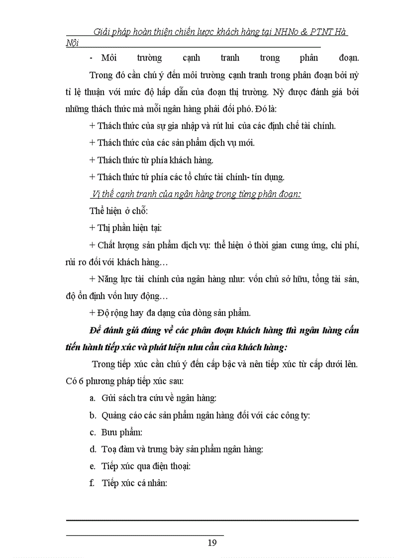 image for page Giải pháp hoàn thiện chiến lược khách hàng tại NHNo&PTNT Hà Nội