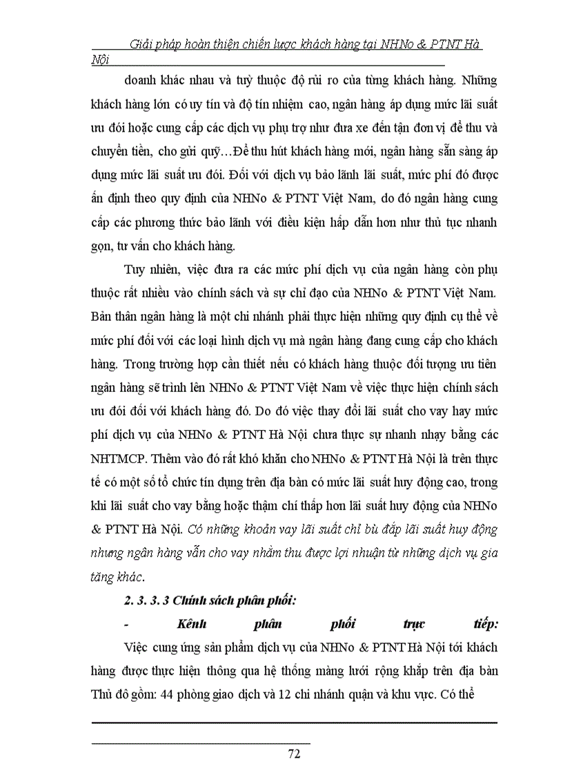 image for page Giải pháp hoàn thiện chiến lược khách hàng tại NHNo&PTNT Hà Nội