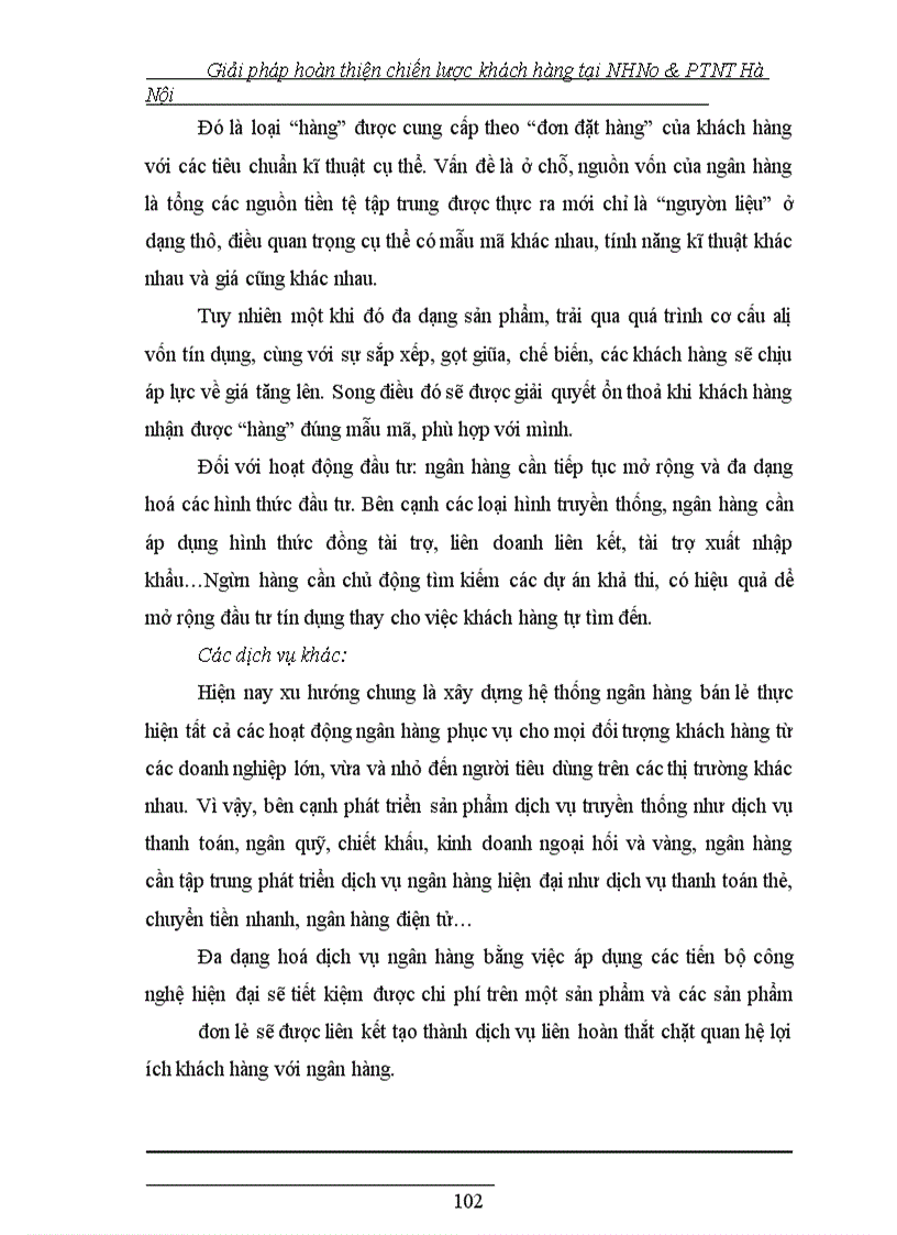 image for page Giải pháp hoàn thiện chiến lược khách hàng tại NHNo&PTNT Hà Nội