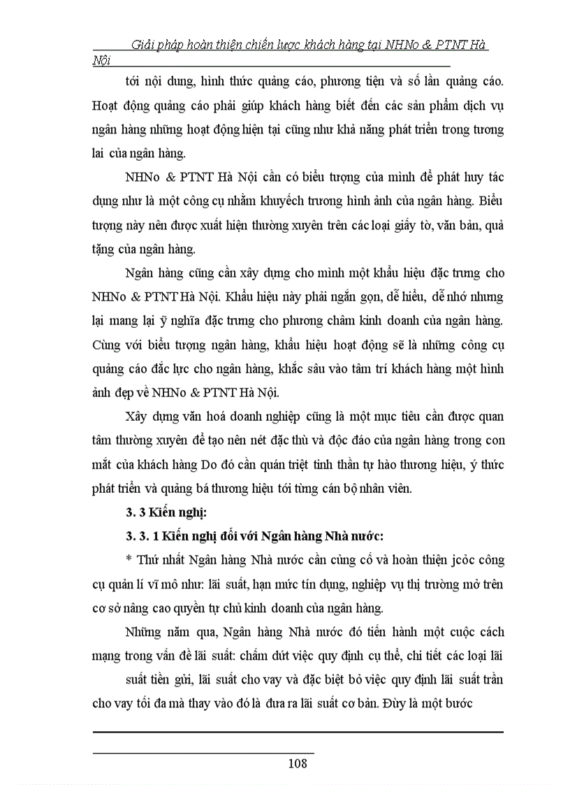 image for page Giải pháp hoàn thiện chiến lược khách hàng tại NHNo&PTNT Hà Nội