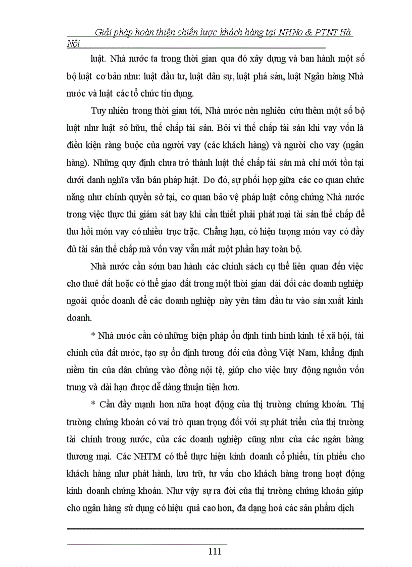 image for page Giải pháp hoàn thiện chiến lược khách hàng tại NHNo&PTNT Hà Nội