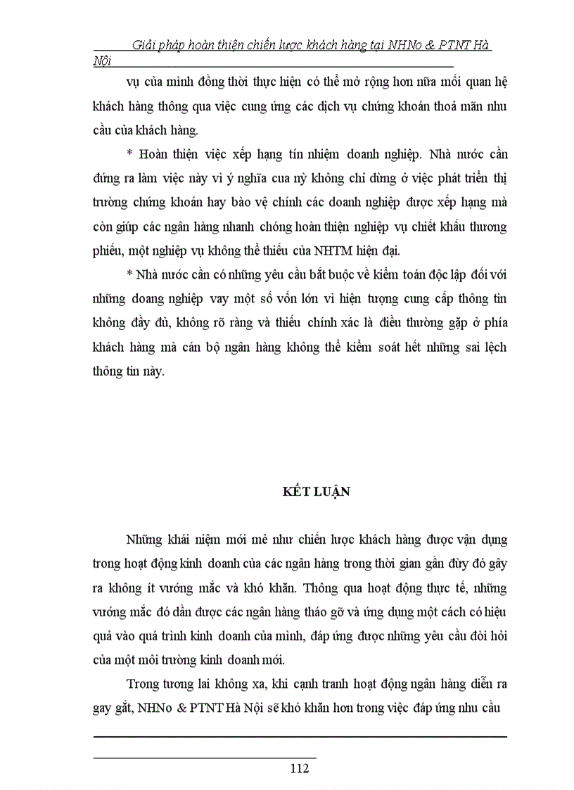 image for page Giải pháp hoàn thiện chiến lược khách hàng tại NHNo&PTNT Hà Nội