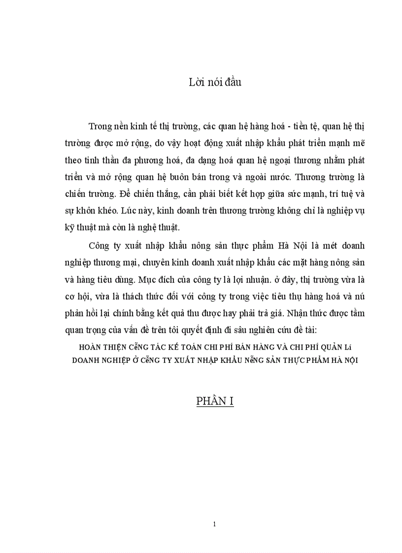 image for page Hoàn thiện công tác kế toán chi phí bán hàng và chi phí quản lý doanh nghiệp ở công ty xuất nhập khẩu nông sản thực phẩm hà nội