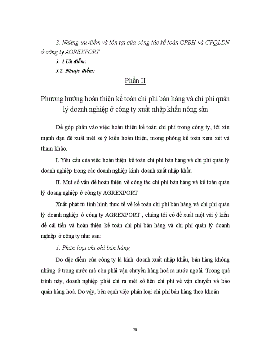 image for page Hoàn thiện công tác kế toán chi phí bán hàng và chi phí quản lý doanh nghiệp ở công ty xuất nhập khẩu nông sản thực phẩm hà nội