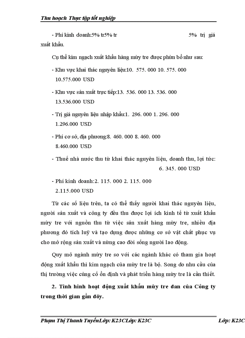 image for page Thực trạng hoạt động XK hàng mây tre và hiệu quả trong những năm gần đây.