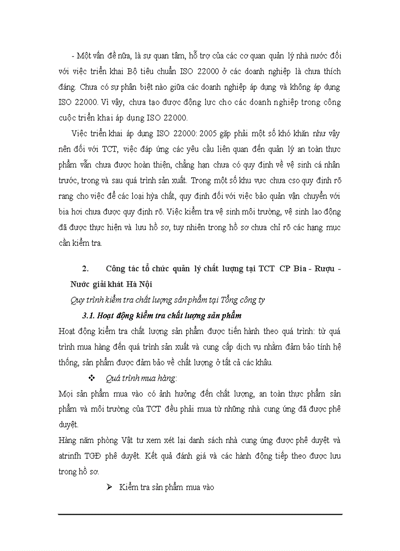 image for page Hoàn thiện việc áp dụng tích hợp các hệ thống quản lý chất lượng (ISO 9001:2000, ISO 14001:2004, ISO 22000:2005) tại Tổng công ty Bia - Rượu - Nước giải khát Hà Nội