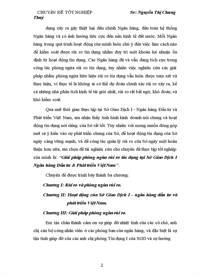 image for page Giải pháp phòng ngừa rủi ro tín dụng tại Sở Giao Dịch I Ngân hàng Đầu tư & Phát triển Việt Nam