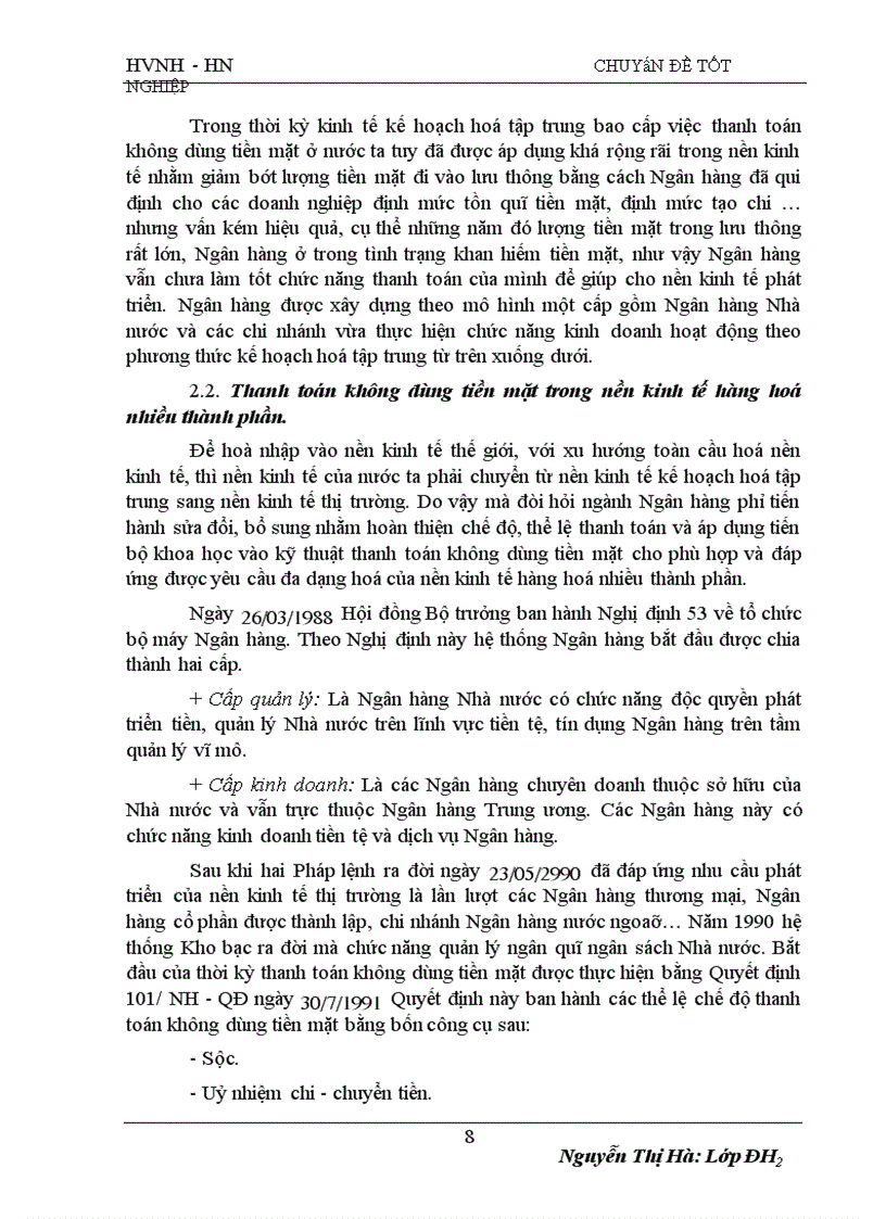 image for page Những vấn đề về tổ chức thanh toán không dùng tiền mặt tại Ngân hàng Nông nghiệp và phát triển nông thôn thành phố Lạng Sơn