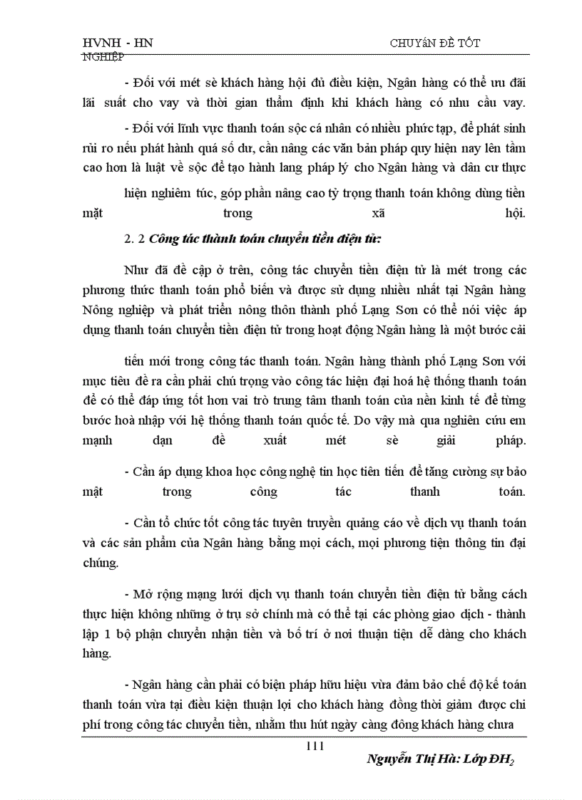 image for page Những vấn đề về tổ chức thanh toán không dùng tiền mặt tại Ngân hàng Nông nghiệp và phát triển nông thôn thành phố Lạng Sơn
