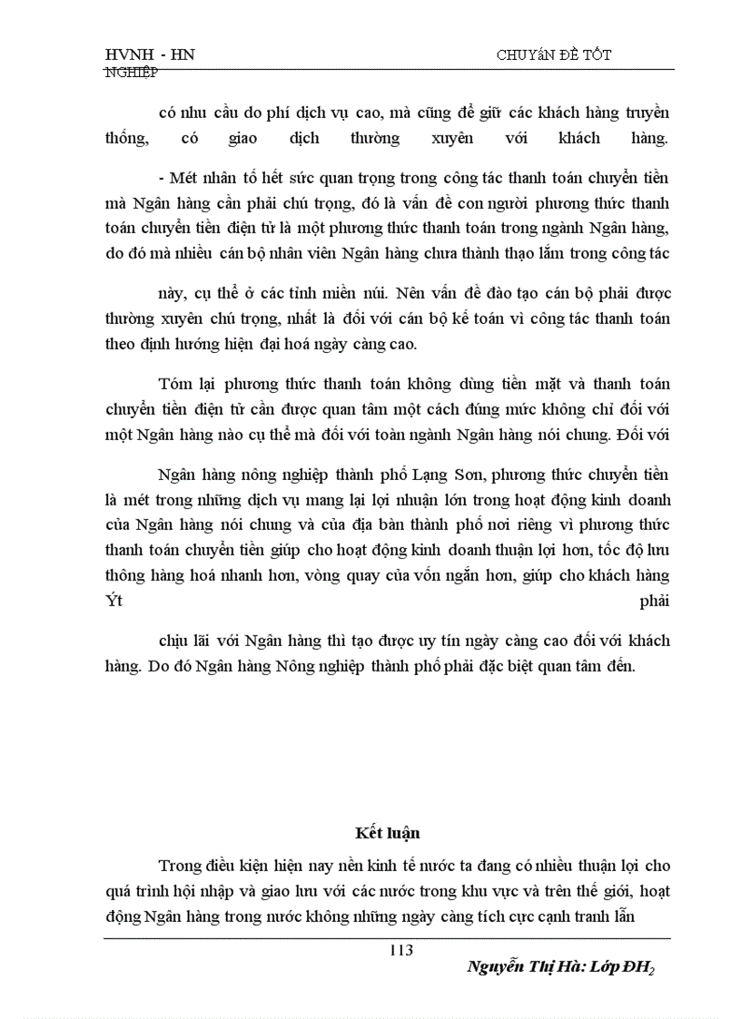 image for page Những vấn đề về tổ chức thanh toán không dùng tiền mặt tại Ngân hàng Nông nghiệp và phát triển nông thôn thành phố Lạng Sơn