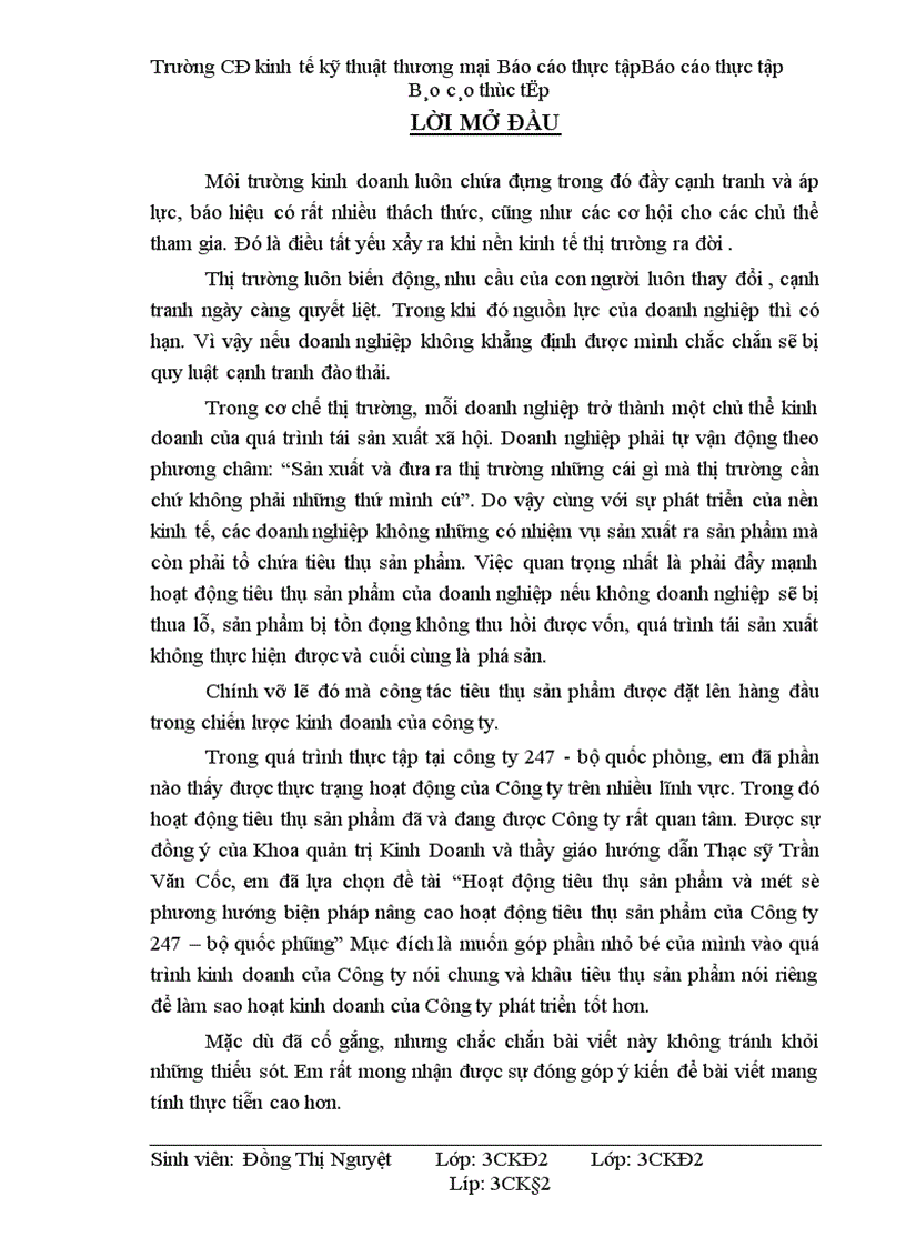 image for page Hoạt động tiêu thụ sản phẩm và một số phương hướng biện pháp nâng cao hoạt động tiêu thụ sản phẩm của Công ty 247 – Bộ quốc phòng