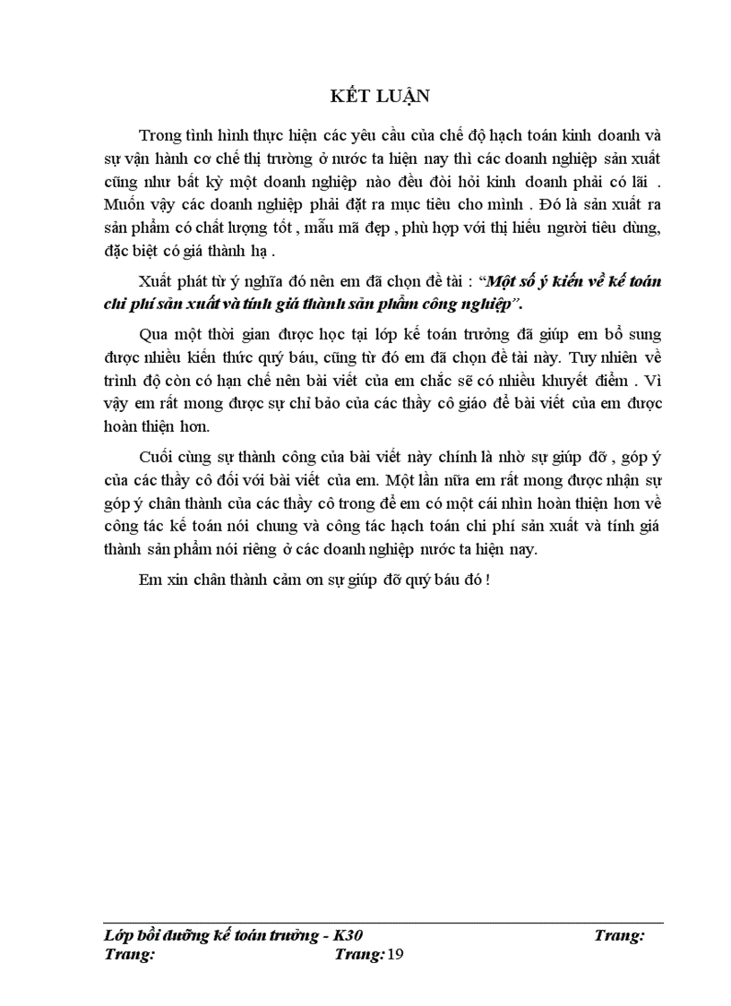image for page Một số ý kiến về kế toán chi phí sản xuất và tính giá thành sản phẩm công nghiệp