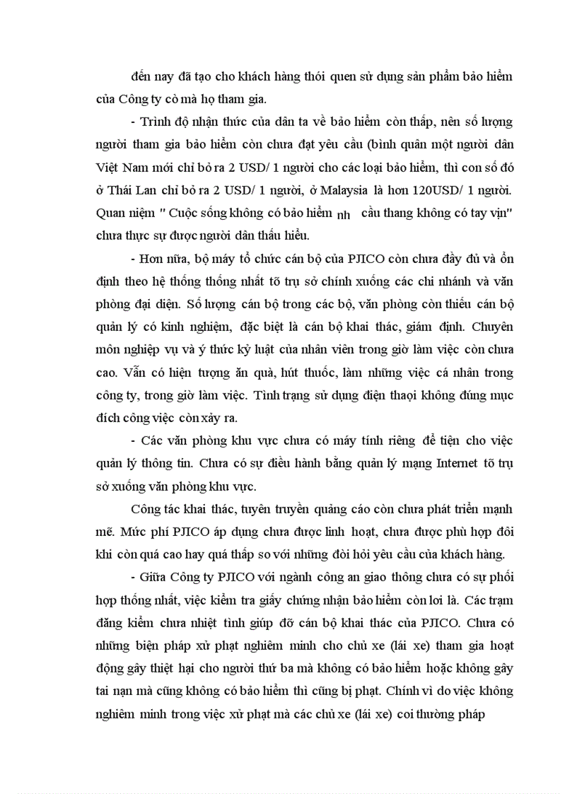 image for page Thực trạng và những giải pháp nhằm nâng cao tính bắt buộc trong nghiệp vụ BHTNDS của chủ xe cơ giới đối với người thứ ba tại công ty cổ phần bảo hiểm PJICO