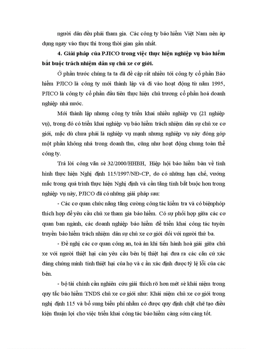 image for page Thực trạng và những giải pháp nhằm nâng cao tính bắt buộc trong nghiệp vụ BHTNDS của chủ xe cơ giới đối với người thứ ba tại công ty cổ phần bảo hiểm PJICO