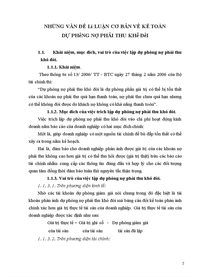 image for page Bàn về kế toán dự phòng nợ phải thu khó đòi