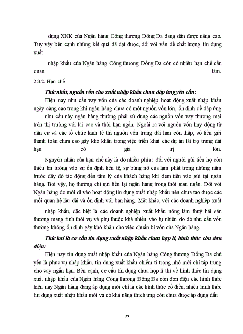 image for page Một số giải pháp nhằm nâng cao chất lượng tín dụng xuất nhập khẩu tại Chi nhánh Ngân hàng Công thương khu vực Đống Đa