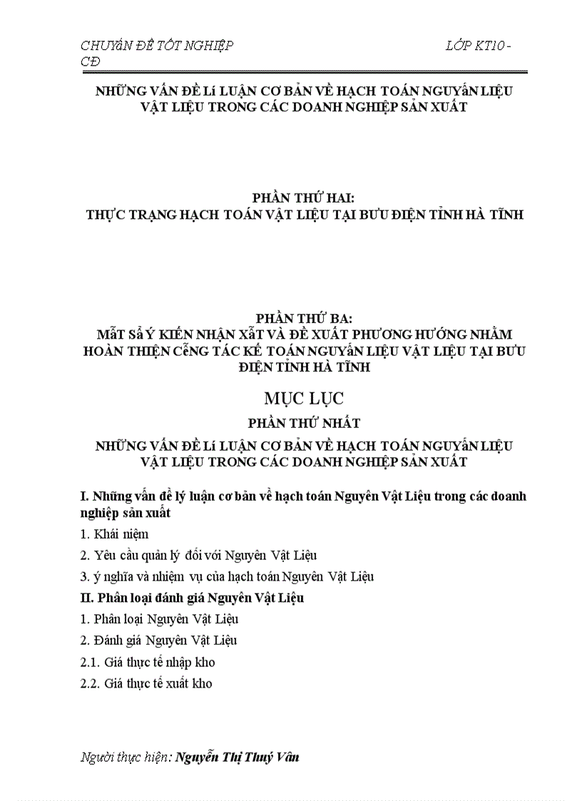 image for page Một số ý kiến nhận xét và đề xuất phương hướng nhằm hoàn thiện công tác kế toán Nguyên Liệu Vật Liệu tại Bưu Điện Tỉnh Hà Tĩnh