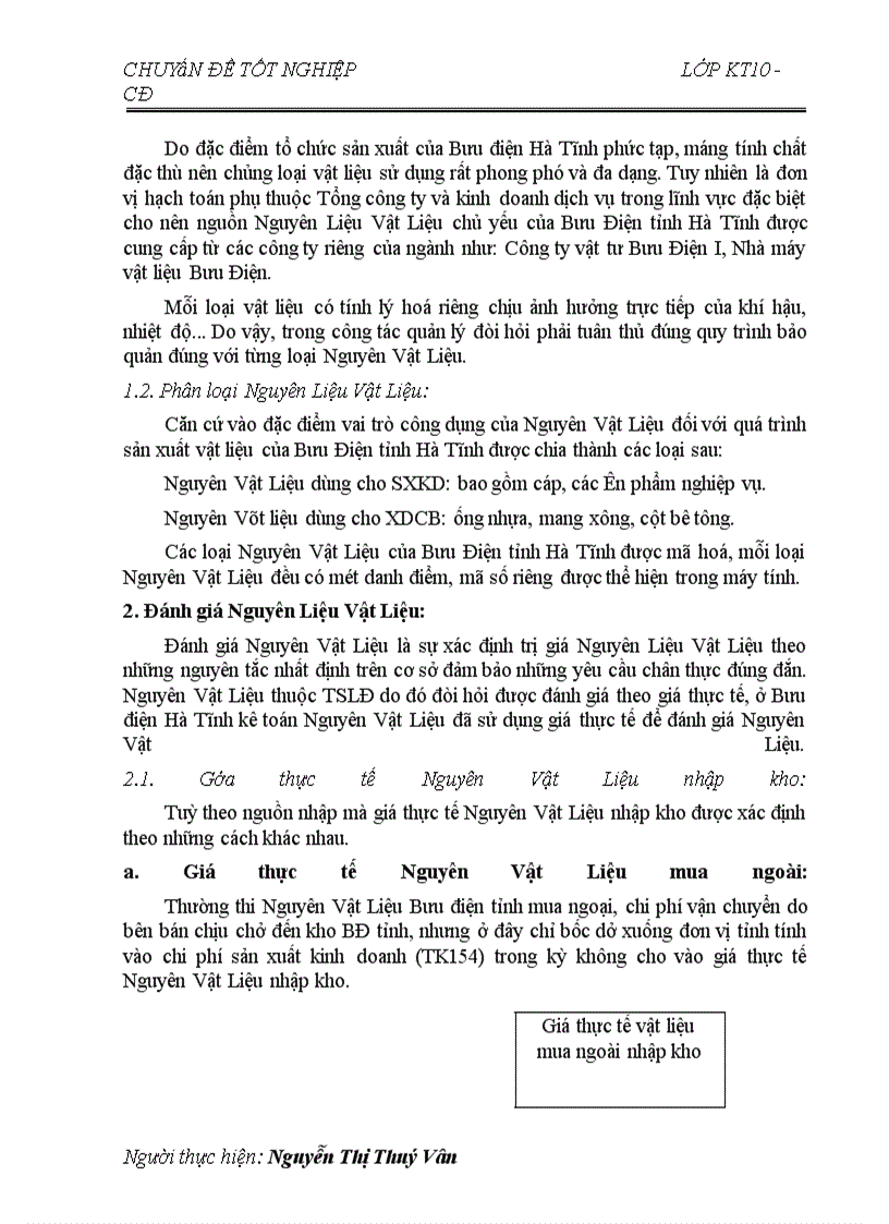 image for page Một số ý kiến nhận xét và đề xuất phương hướng nhằm hoàn thiện công tác kế toán Nguyên Liệu Vật Liệu tại Bưu Điện Tỉnh Hà Tĩnh
