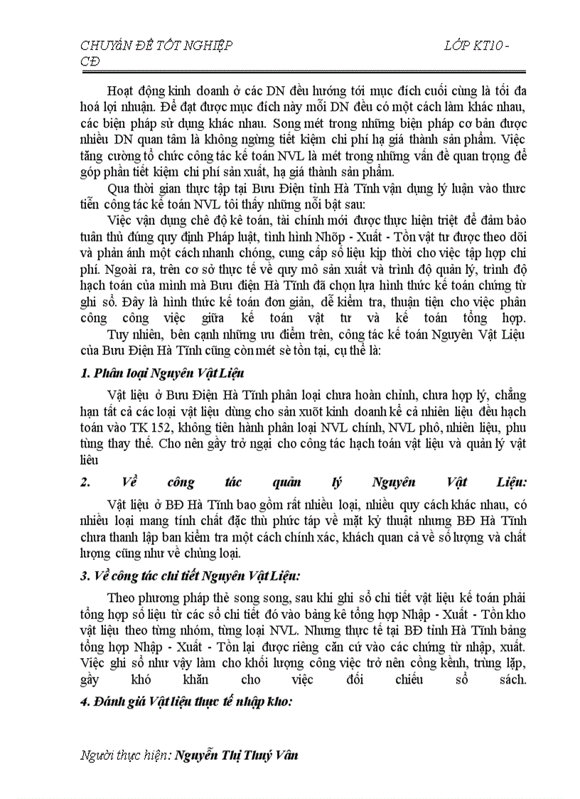 image for page Một số ý kiến nhận xét và đề xuất phương hướng nhằm hoàn thiện công tác kế toán Nguyên Liệu Vật Liệu tại Bưu Điện Tỉnh Hà Tĩnh