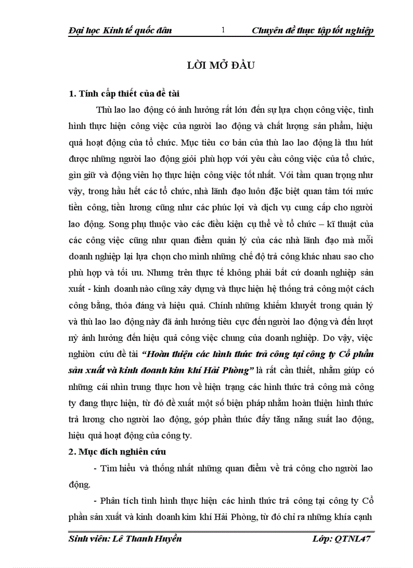 image for page Hoàn thiện các hình thức trả công tại công ty Cổ phần sản xuất và kinh doanh kim khí Hải Phòng