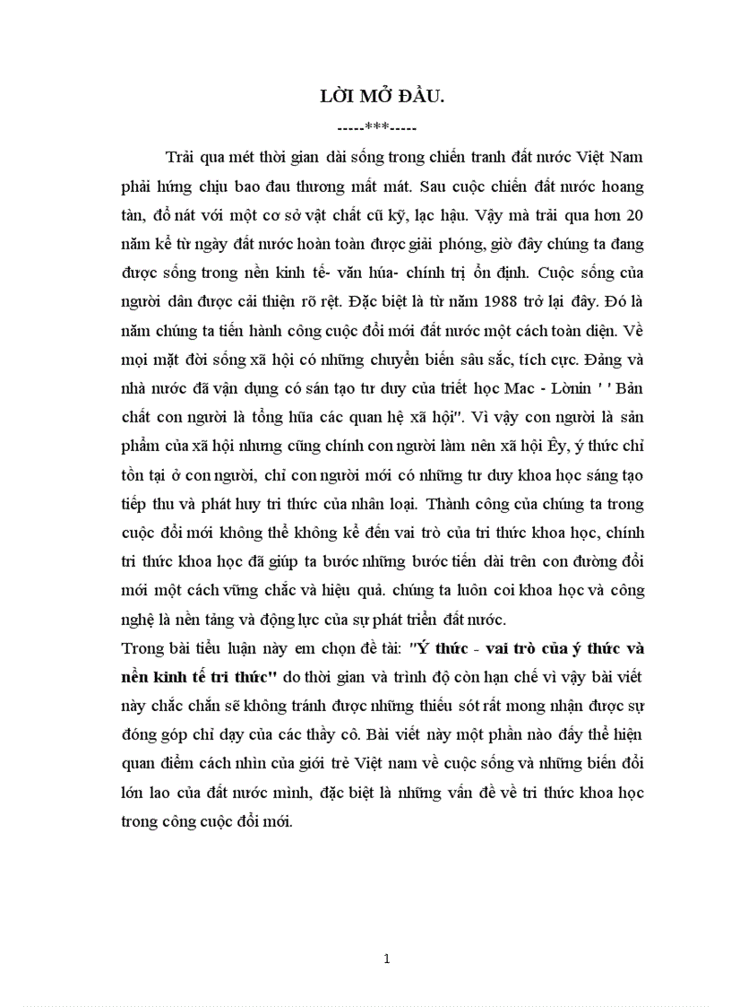 image for page Ýthức - vai trò của ý thức và nền kinh tế tri thức