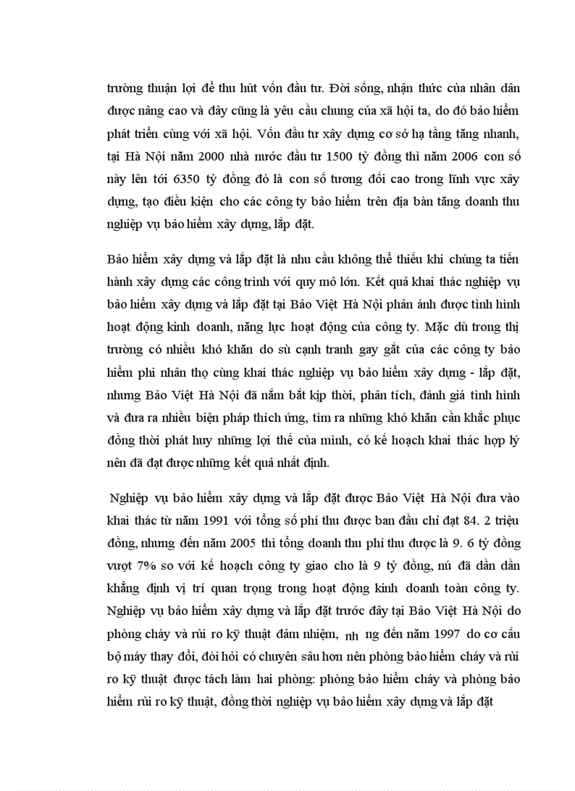 image for page Công tác giám định và giải quyết bồi thường nghiệp vụ bảo hiểm xây dựng và lắp đặt tại Bảo Việt Hà Nội