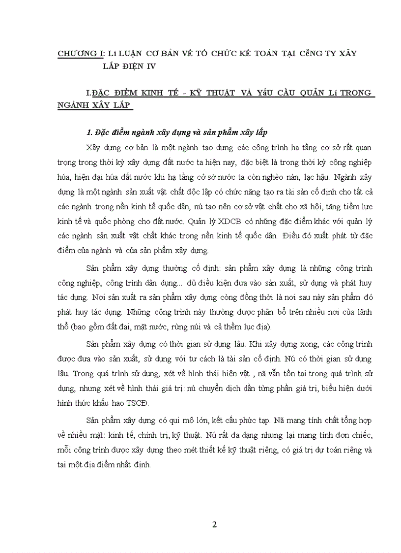 image for page Kế toán và tập hợp chi phí sản xuất và tính giá thành tại Công ty Xây lắp Điện IV