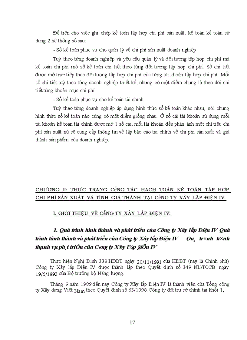 image for page Kế toán và tập hợp chi phí sản xuất và tính giá thành tại Công ty Xây lắp Điện IV