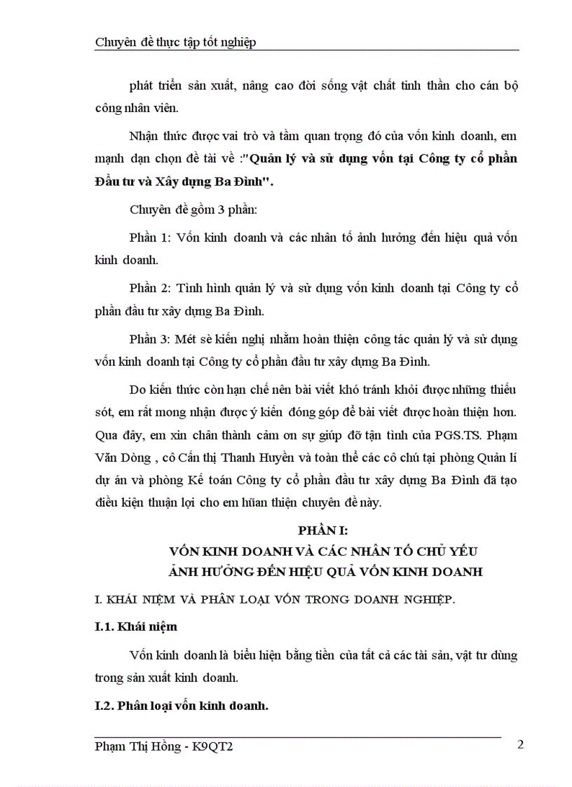 image for page Quản lý và sử dụng vốn tại Công ty cổ phần Đầu tư và Xây dựng Ba Đình