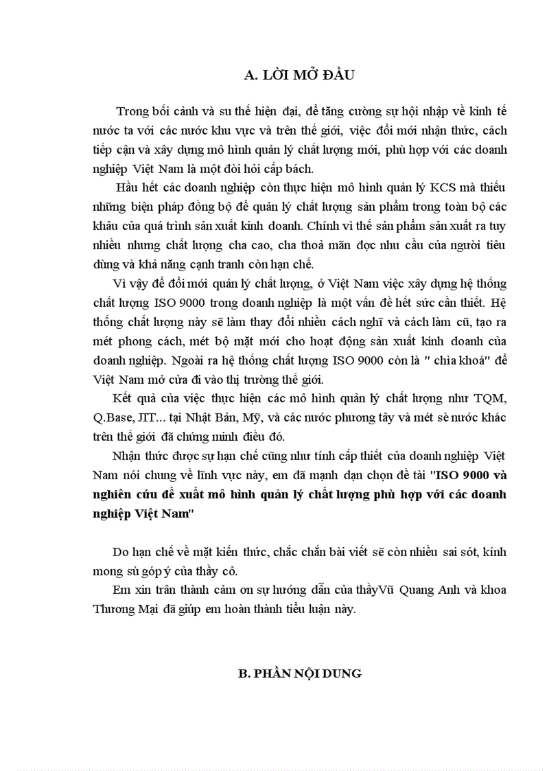 image for page ISO 9000 và nghiên cứu đề xuất mô hình quản lý chất lượng phù hợp với các doanh nghiệp Việt Nam