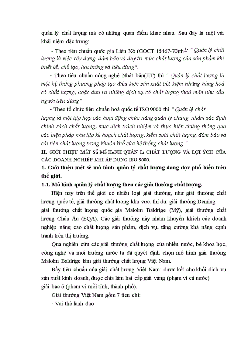 image for page ISO 9000 và nghiên cứu đề xuất mô hình quản lý chất lượng phù hợp với các doanh nghiệp Việt Nam