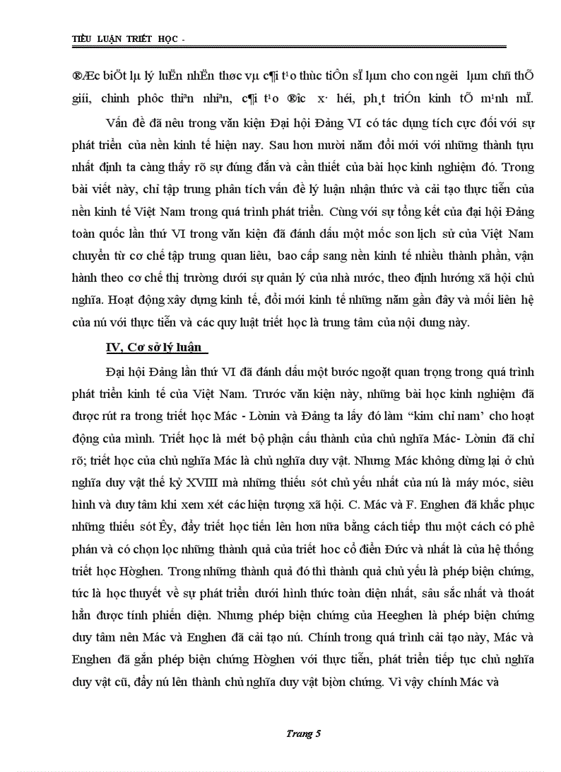 image for page Lý luận nhận thức, vận dụng quan điểm đó vào nền kinh tế Việt Nam trước và sau mười năm đổi mới đến nay