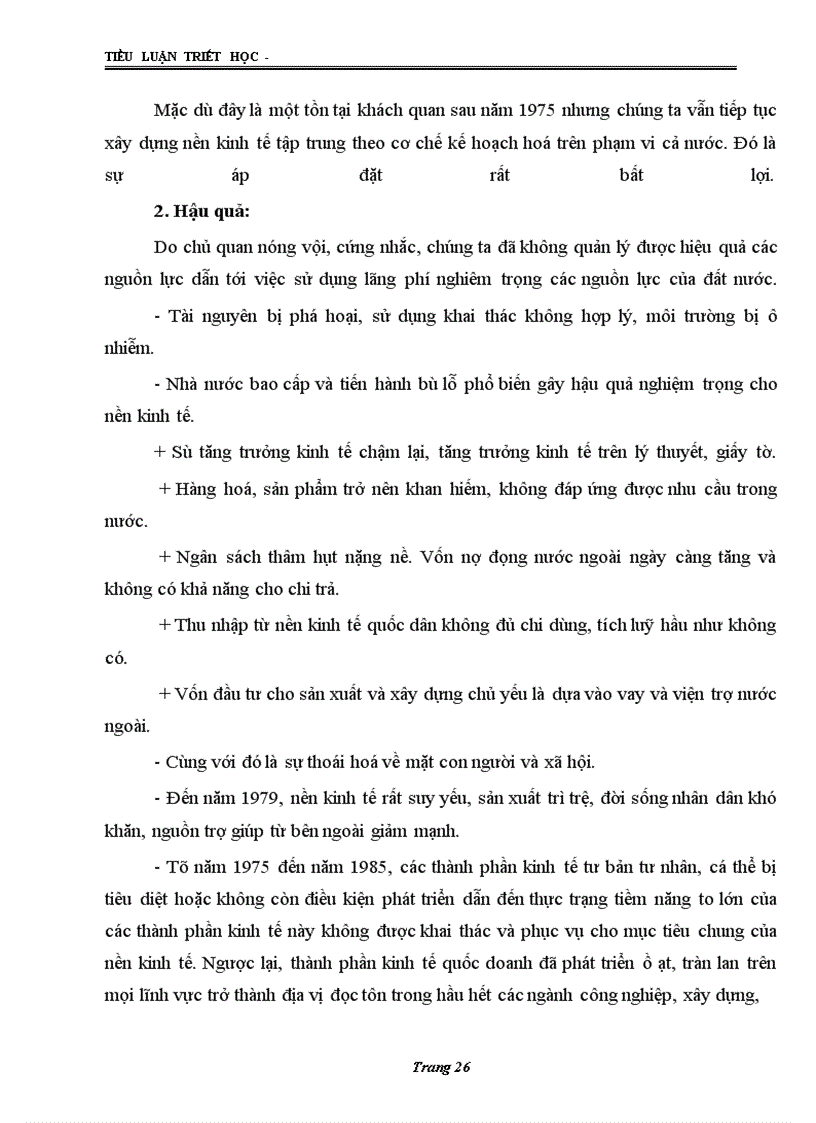 image for page Lý luận nhận thức, vận dụng quan điểm đó vào nền kinh tế Việt Nam trước và sau mười năm đổi mới đến nay