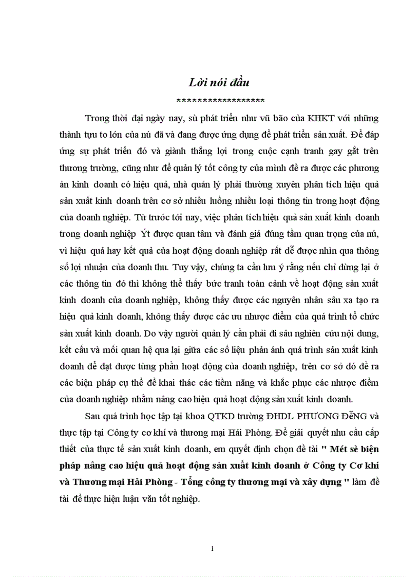 image for page Một số biện pháp nâng cao hiệu quả hoạt động sản xuất kinh doanh ở Công ty Cơ khí và Thương mại Hải Phòng - Tổng công ty thương mại và xây dựng