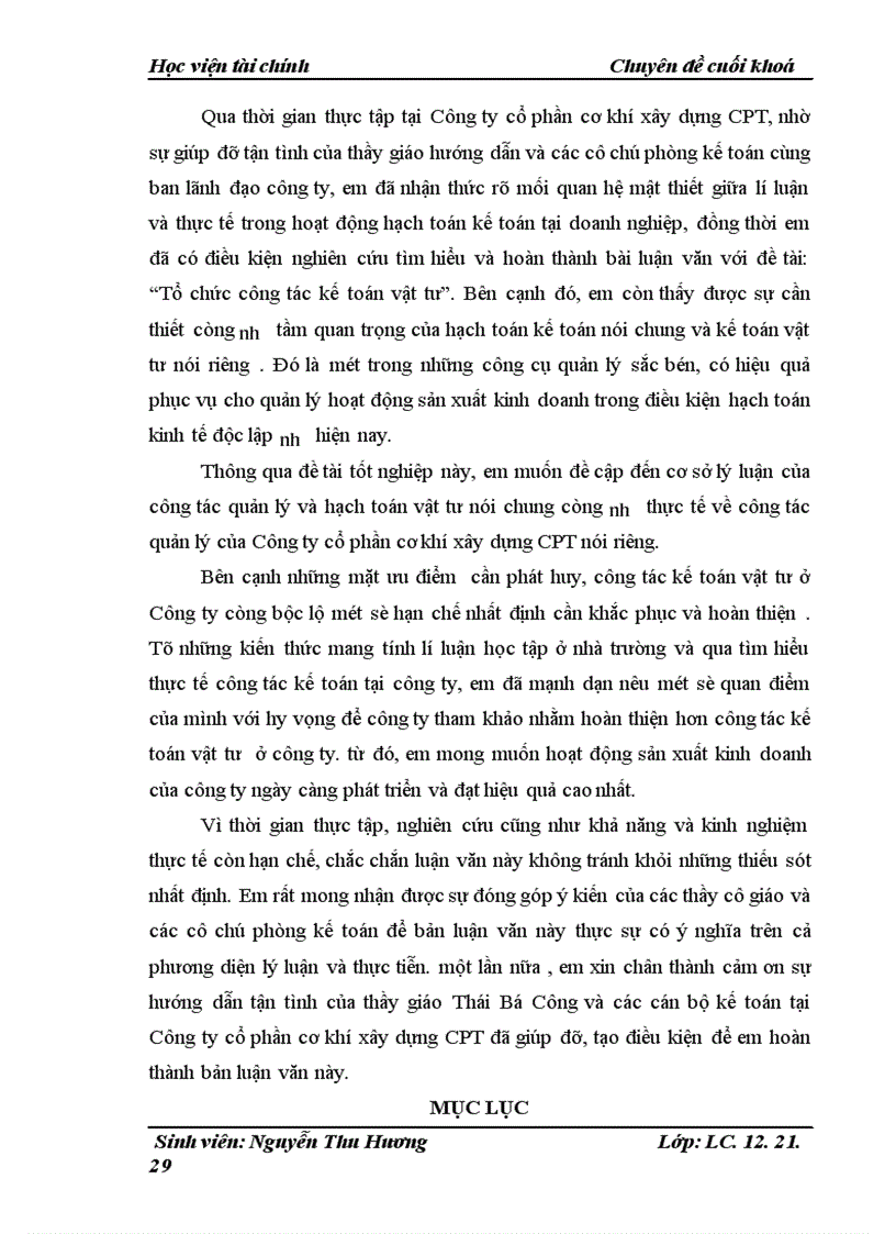 image for page Tổ chức công tác kế toán vật tư tại công ty cổ phần cơ khí xây dựng CPT