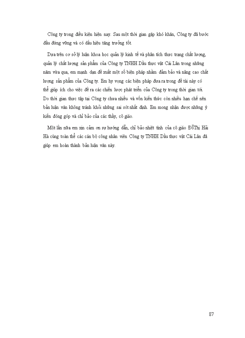 image for page Hoàn thiện quản lý chất lượng tại công ty TNHH Dầu thực vật Cái Lân