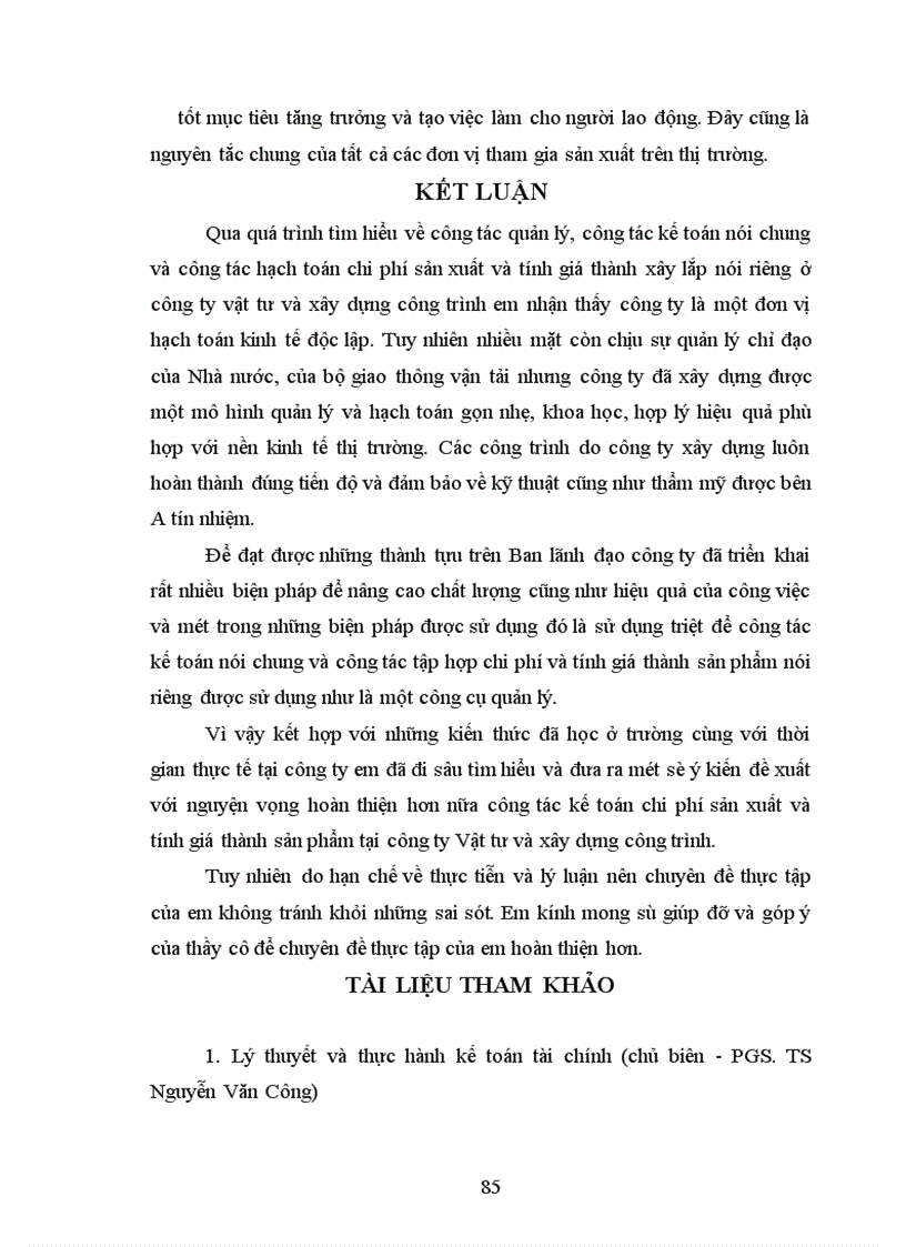 image for page Hoàn thiện công tác kế toán chi phí sản xuất và tính giá thành sản phẩm tại công ty Vật tư và Xây dựng công trình