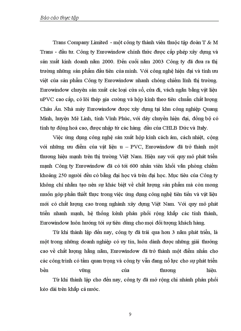 image for page Thực trạng hoạt động đầu tư tại công ty Eurowindow