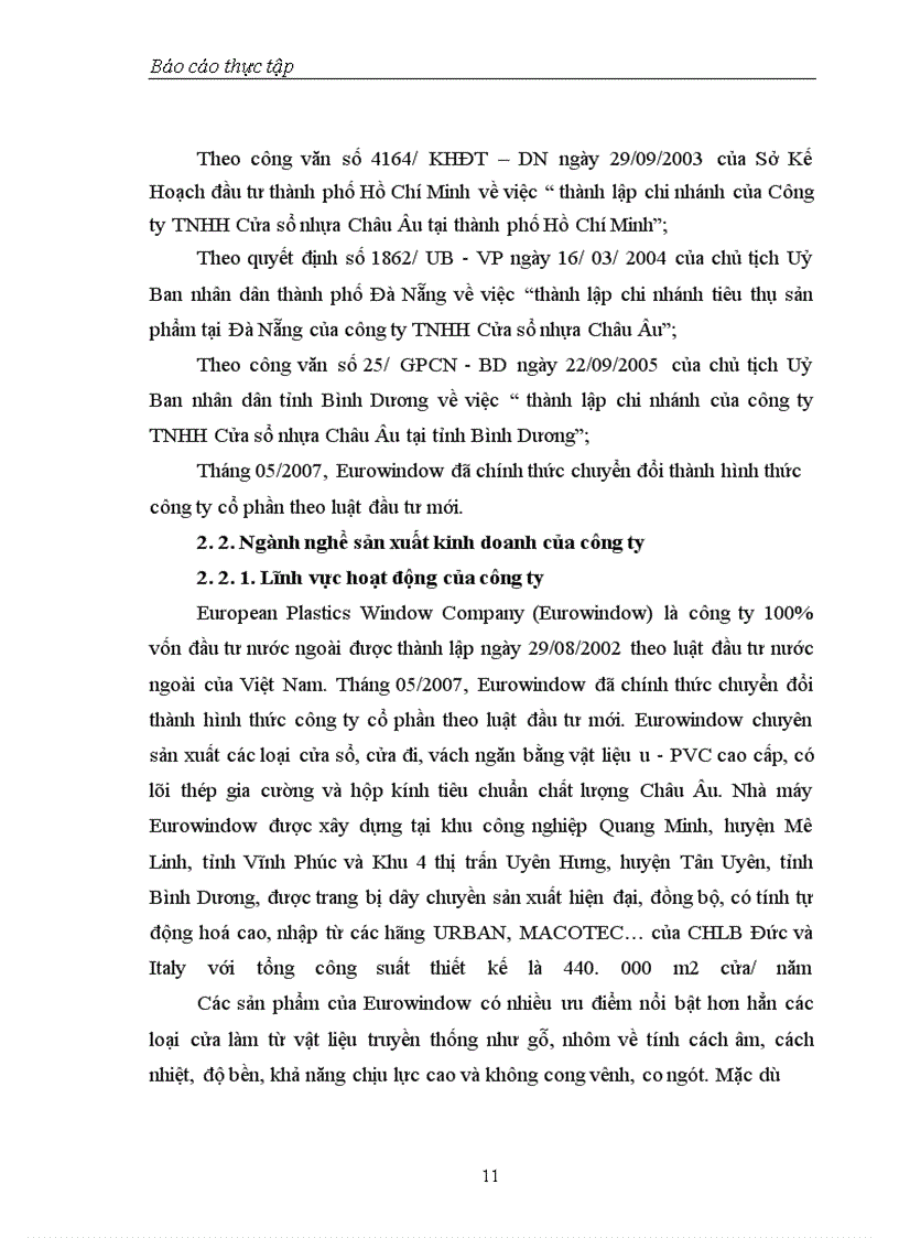 image for page Thực trạng hoạt động đầu tư tại công ty Eurowindow