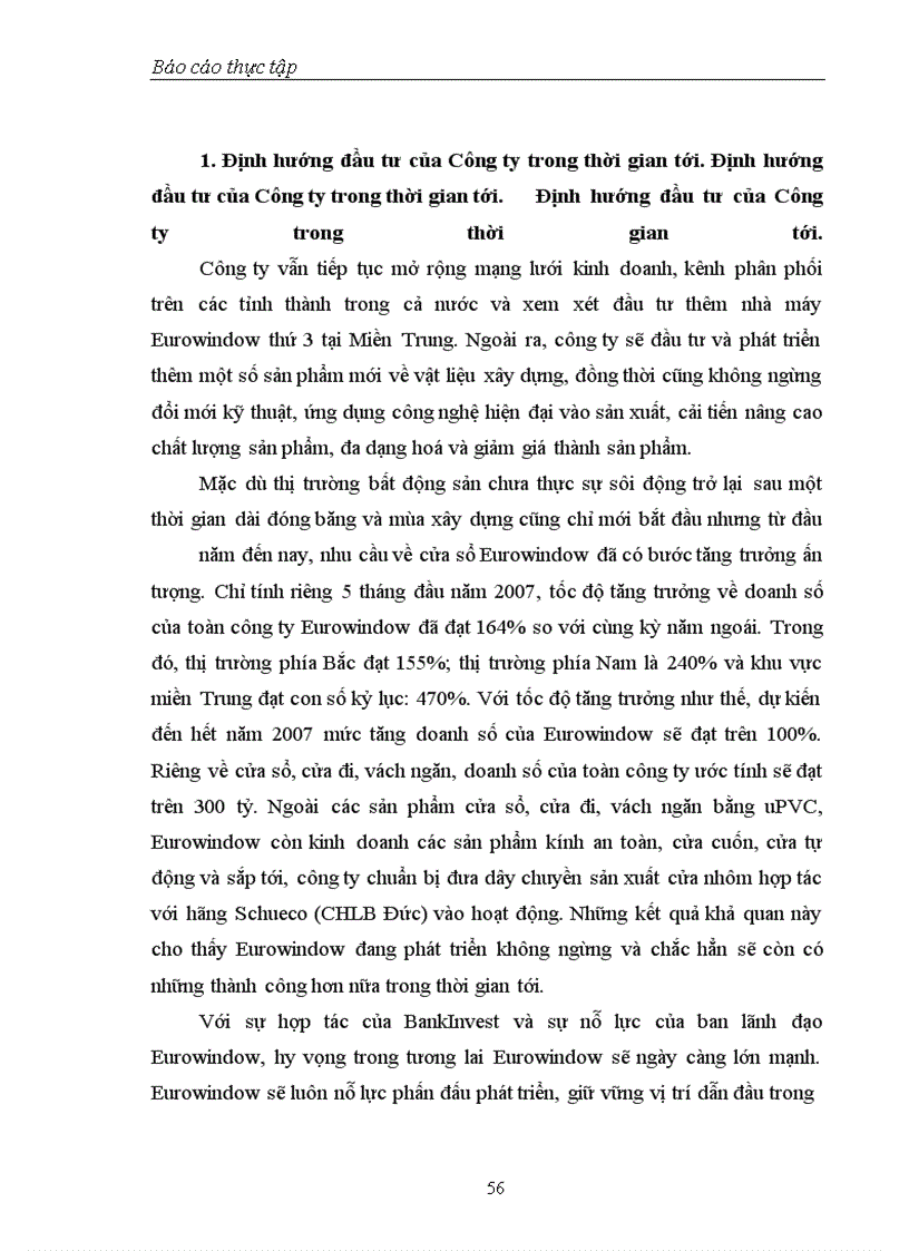 image for page Thực trạng hoạt động đầu tư tại công ty Eurowindow