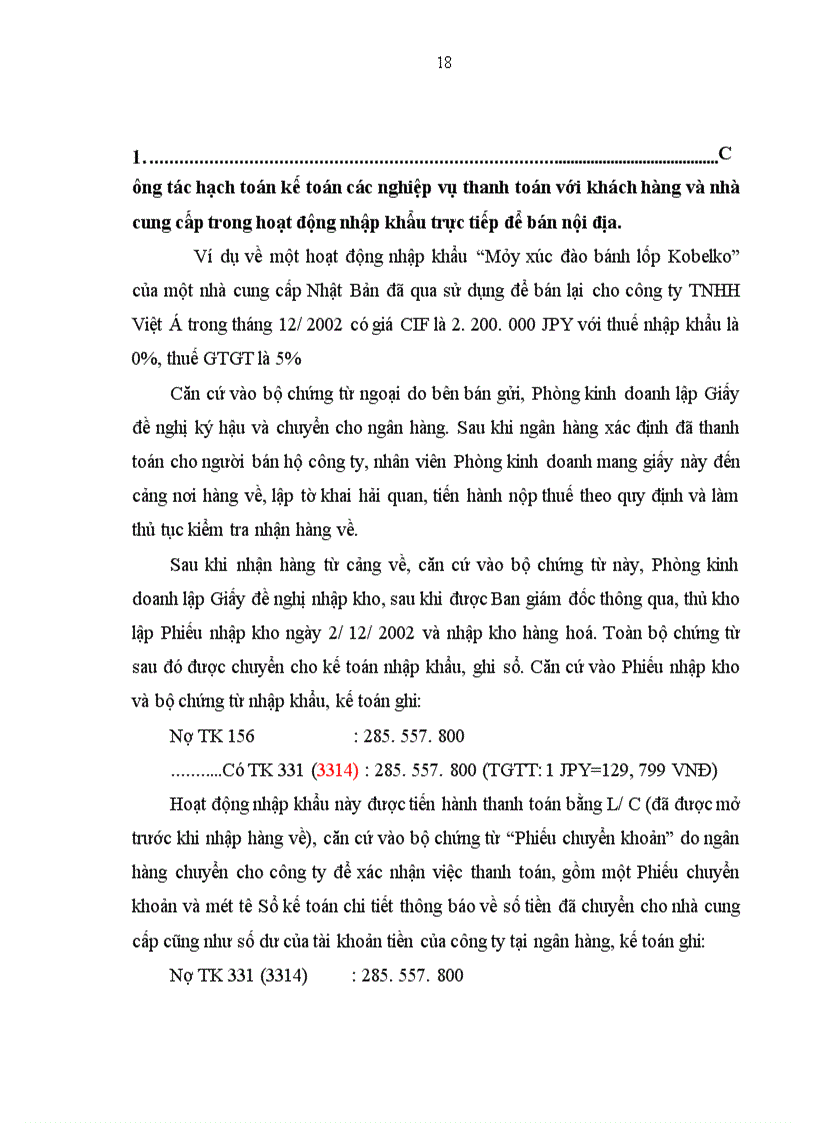 image for page Hoàn thiện công tác hạch toán các nghiệp vụ thanh toán với khách hàng và nhà cung cấp hướng tới nâng cao hiệu quả công tác quản lý công nợ trong thanh toán tại công ty xuất nhập khẩu và đầu tư Hà Nội