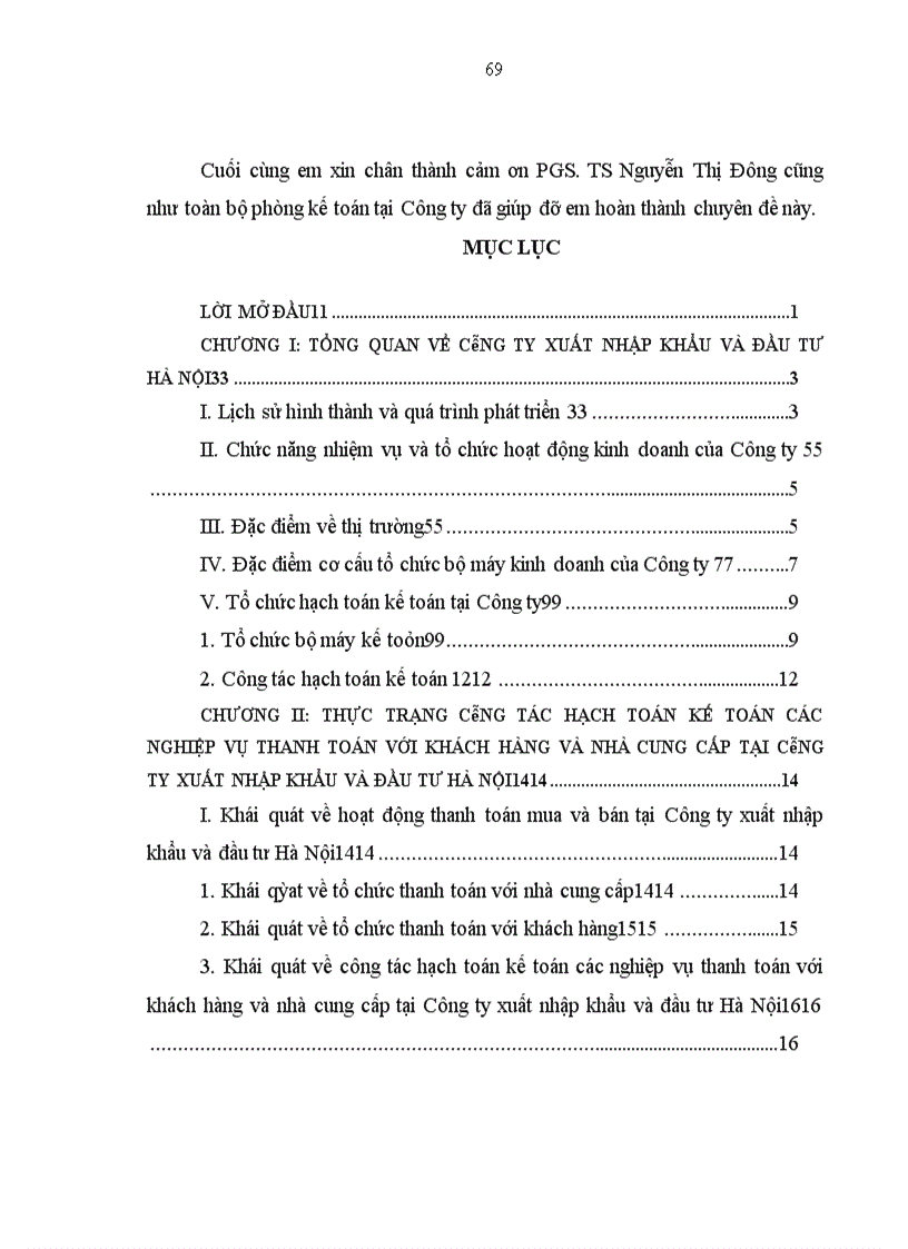 image for page Hoàn thiện công tác hạch toán các nghiệp vụ thanh toán với khách hàng và nhà cung cấp hướng tới nâng cao hiệu quả công tác quản lý công nợ trong thanh toán tại công ty xuất nhập khẩu và đầu tư Hà Nội