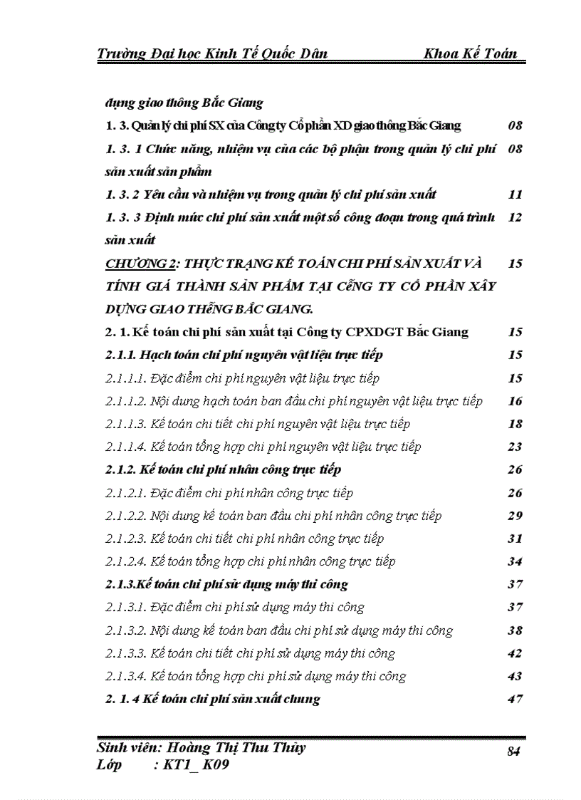 image for page Hoàn thiện kế toán chi phí sản xuất và tính giá thành sản phẩm xây lắp tại Công ty cổ phần xây dựng giao thông Bắc Giang